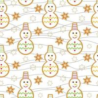 Weihnachten glasierte Schneemänner nahtlose Muster vektor