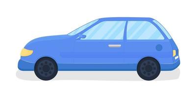 blå bil semi platt färg vektor objekt