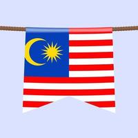 Malaysia Nationalflaggen hängen am Seil. vektor