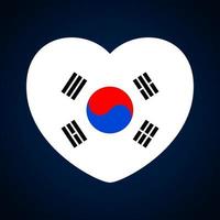 Südkorea-Flagge in Herzform vektor