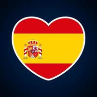 Spanien-Flagge in Form eines Herzens. vektor