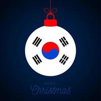 Weihnachtskugel des neuen Jahres mit Südkorea-Flagge. vektor