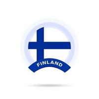 Finnland Nationalflagge Kreis Schaltflächensymbol vektor