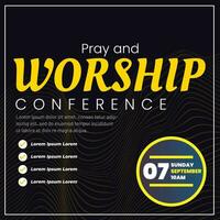 Vektor beten und Anbetung Konferenz Sozial Medien