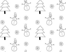 svart och vit klotter sömlös mönster för jul och ny år vektor