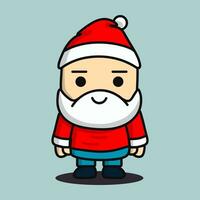 Karikatur Santa claus Charakter im minimal eben Stil. Weihnachten Vektor Symbol, Piktogramm, Symbol. Fett gedruckt Linie Design