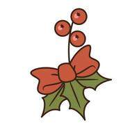 Vektor Illustration von Weihnachten Bogen mit Stechpalme Beere. isoliert Symbol von Winter und Neu Jahr Veranstaltungen