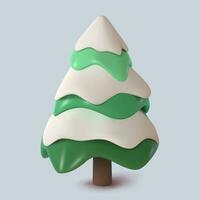 abstrakt Weihnachten Baum im das Schnee. Vektor 3d Illustration. glücklich Neu Jahr und fröhlich Weihnachten.