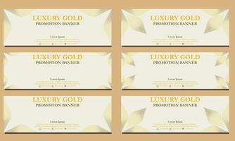 Luxus Gold horizontal Banner Vorlage. geeignet zum Netz Banner, Banner und Internet Anzeigen vektor