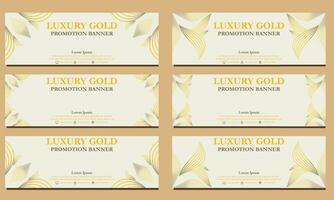 Luxus Gold horizontal Banner Vorlage. geeignet zum Netz Banner, Banner und Internet Anzeigen vektor