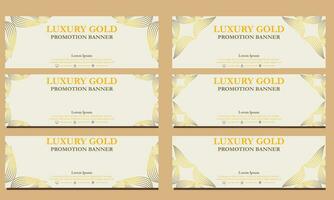 Luxus Gold horizontal Banner Vorlage. geeignet zum Netz Banner, Banner und Internet Anzeigen vektor