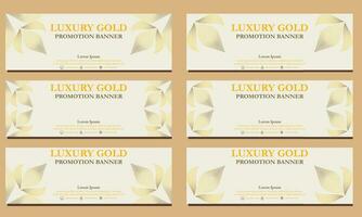 Luxus Gold horizontal Banner Vorlage. geeignet zum Netz Banner, Banner und Internet Anzeigen vektor