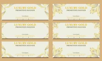 Luxus Gold horizontal Banner Vorlage. geeignet zum Netz Banner, Banner und Internet Anzeigen vektor