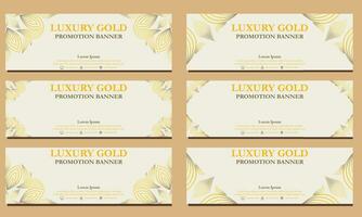 Luxus Gold horizontal Banner Vorlage. geeignet zum Netz Banner, Banner und Internet Anzeigen vektor