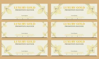 Luxus Gold horizontal Banner Vorlage. geeignet zum Netz Banner, Banner und Internet Anzeigen vektor