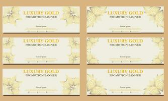 Luxus Gold horizontal Banner Vorlage. geeignet zum Netz Banner, Banner und Internet Anzeigen vektor