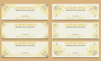 Luxus Gold horizontal Banner Vorlage. geeignet zum Netz Banner, Banner und Internet Anzeigen vektor