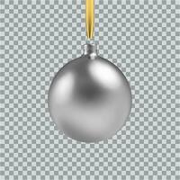 Silber Weihnachten Ball, mit ein Ornament und Pailletten vektor