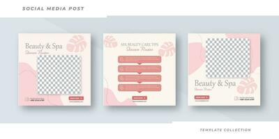 Schönheit und Spa Hautpflege bilden Sozial Medien Post Banner Platz Flyer Vorlage Design vektor