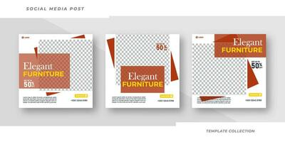 elegant möbel försäljning posta samling social media posta mall design proffs vektor