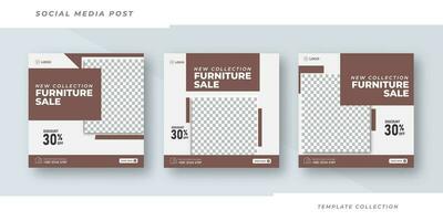 minimalistisch modern Möbel zum Verkauf Sozial Medien Post Vorlage Design Profi Vektor