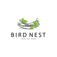 fåglar bo logotyp, enkel fågel hus illustration mall design vektor