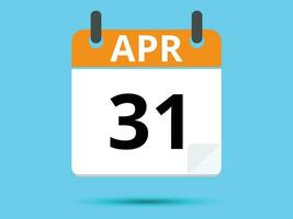 31 april. platt ikon kalender isolerat på blå bakgrund. vektor illustration.