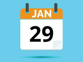 29 januari. platt ikon kalender isolerat på blå bakgrund. vektor illustration.