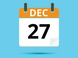 27 Dezember. eben Symbol Kalender isoliert auf Blau Hintergrund. Vektor Illustration.
