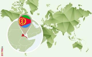 infographic för eritrea, detaljerad Karta av eritrea med flagga. vektor