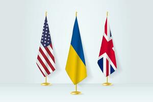 möte begrepp mellan Ukraina, förenad stater och förenad rike. vektor