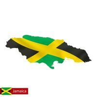 jamaica Karta med vinka flagga av Land. vektor