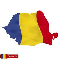 rumänien Karta med vinka flagga av Rumänien. vektor