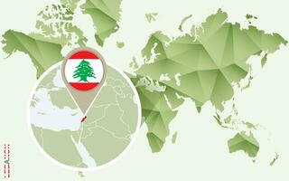 infographic för Libanon, detaljerad Karta av libanon med flagga. vektor