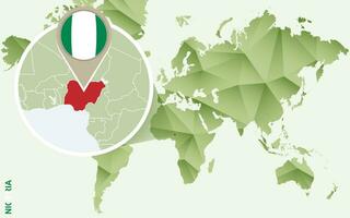 Infografik zum Nigeria, detailliert Karte von Nigeria mit Flagge. vektor