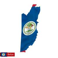 belize Karte mit winken Flagge von Land. vektor