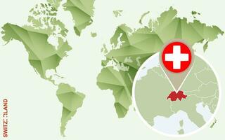 Infografik zum Schweiz, detailliert Karte von Schweiz mit Flagge. vektor