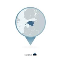 Karte Stift mit detailliert Karte von Estland und benachbart Länder. vektor