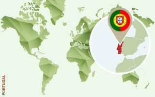 Infografik zum Portugal, detailliert Karte von Portugal mit Flagge. vektor