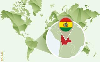 Infografik zum Bolivien, detailliert Karte von Bolivien mit Flagge. vektor