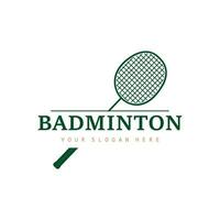 Badminton Logo, einfach Badminton Schläger Design, retro Jahrgang minimalistisch Sport Konzept vektor