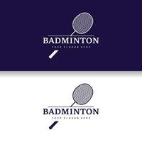 badminton logotyp, enkel badminton racket design, retro årgång minimalistisk sporter begrepp vektor