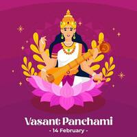 Lycklig vasant panchami dag. de dag av Indien vasant panchami dag illustration vektor bakgrund. vektor eps 10