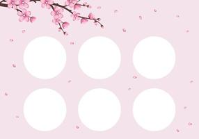 Rabattkartenvorlage mit Kirschblüte. rosa Sakura-Blumen vektor
