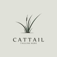 cattail gräs logotyp mall vektor illustration