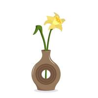 süße Frühlings- und Sommerblumen in einer Vase. gelbe Narzisse als Geschenk vektor