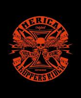 amerikan choppers ryttare årgång vektor t-shirt design