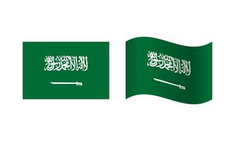 rektangel och Vinka saudi arabien flagga illustration vektor