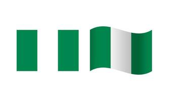 rektangel och Vinka nigeria flagga illustration vektor