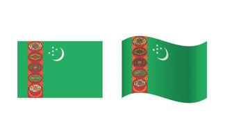 Rechteck und Welle Turkmenistan Flagge Illustration vektor